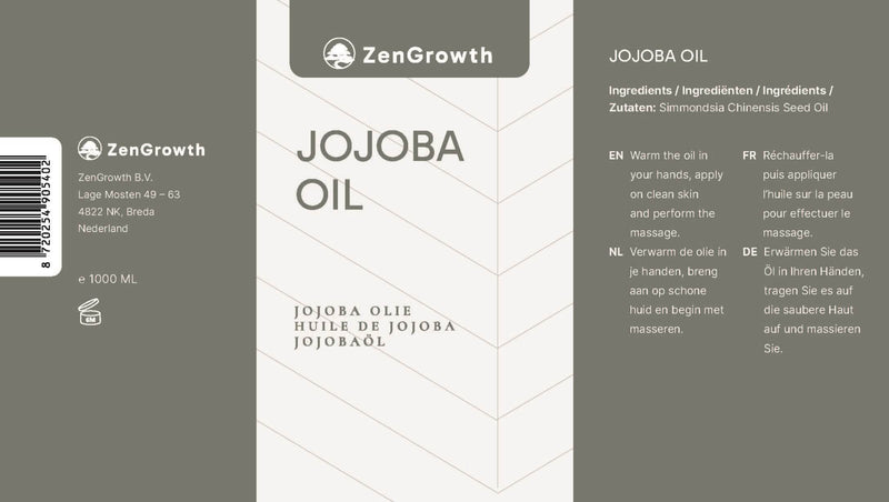 ZenGrowth 100% Cold-Pressed Jojoba Oil 1L