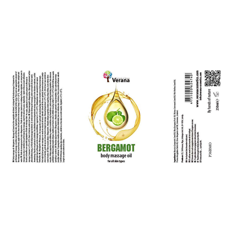 Verana 100% Natural Massage Oil Bergamot 250ml