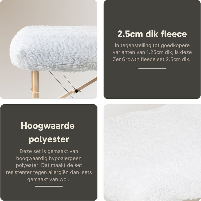 Fluffy Fleece Deluxe Hoeslaken Wit met Hoofdsteunhoesje