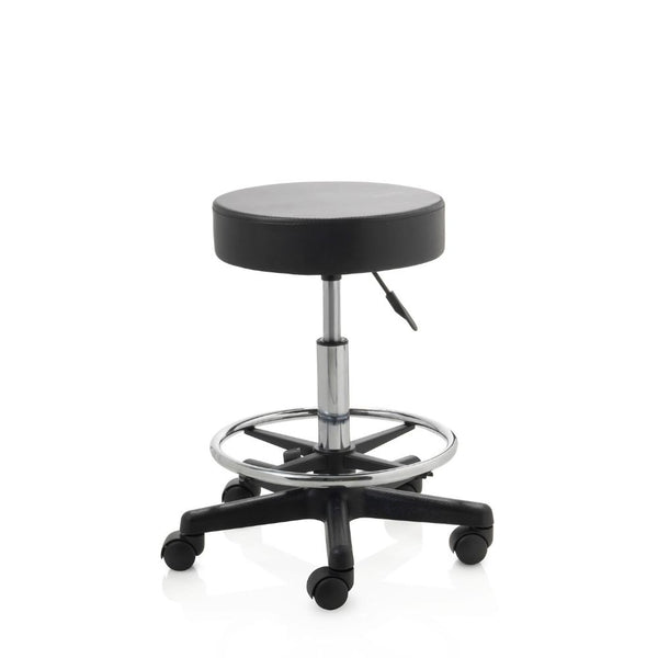 ZenGrowth Tabouret Zwart met voetring en plastic frame