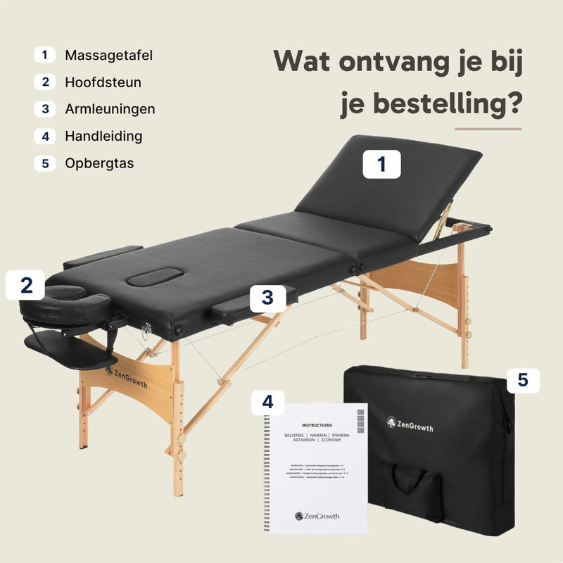 ZENGROWTH Massage Table Economy Black