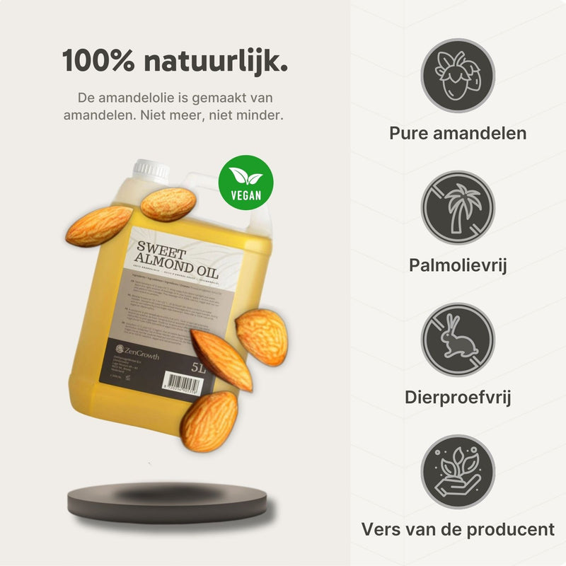 ZenGrowth 100% Natuurlijke Zoete Amandelolie 5l