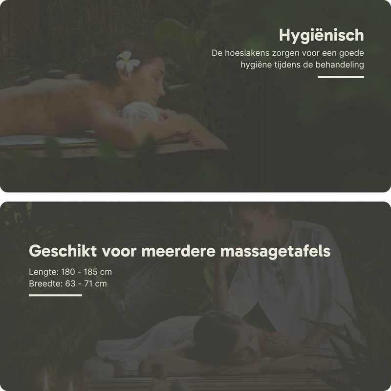 Badstof Hoeslaken Massagetafel Wit met Uitsparing