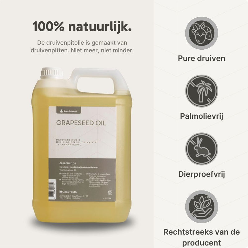 ZenGrowth 100% Natuurlijke Druivenpitolie 5l