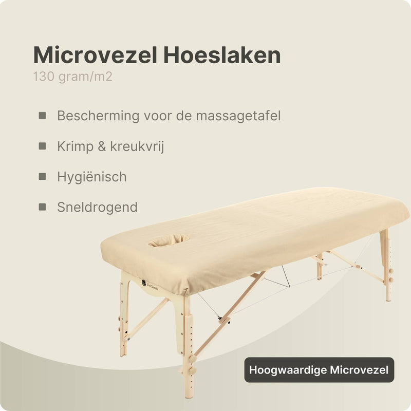 Microvezel hoeslaken met uitsparing Beige 80cm