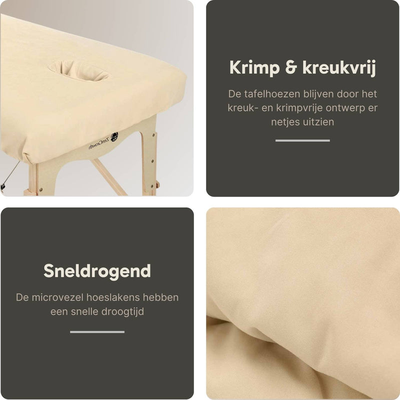 Microvezel hoeslaken met uitsparing Beige 80cm