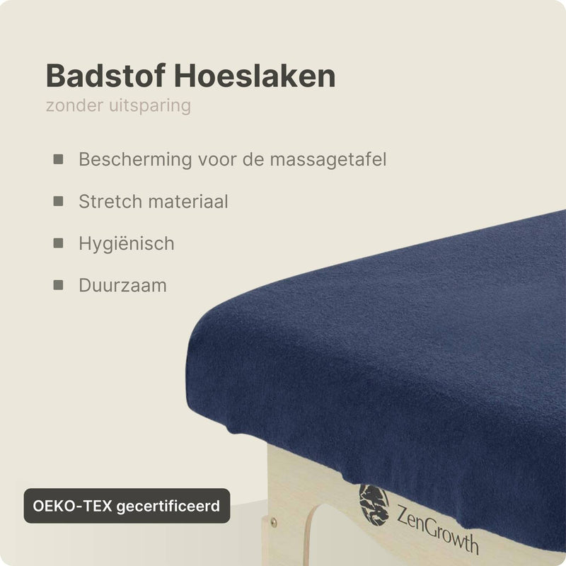 Badstof Hoeslaken Massagetafel Marineblauw zonder Uitsparing