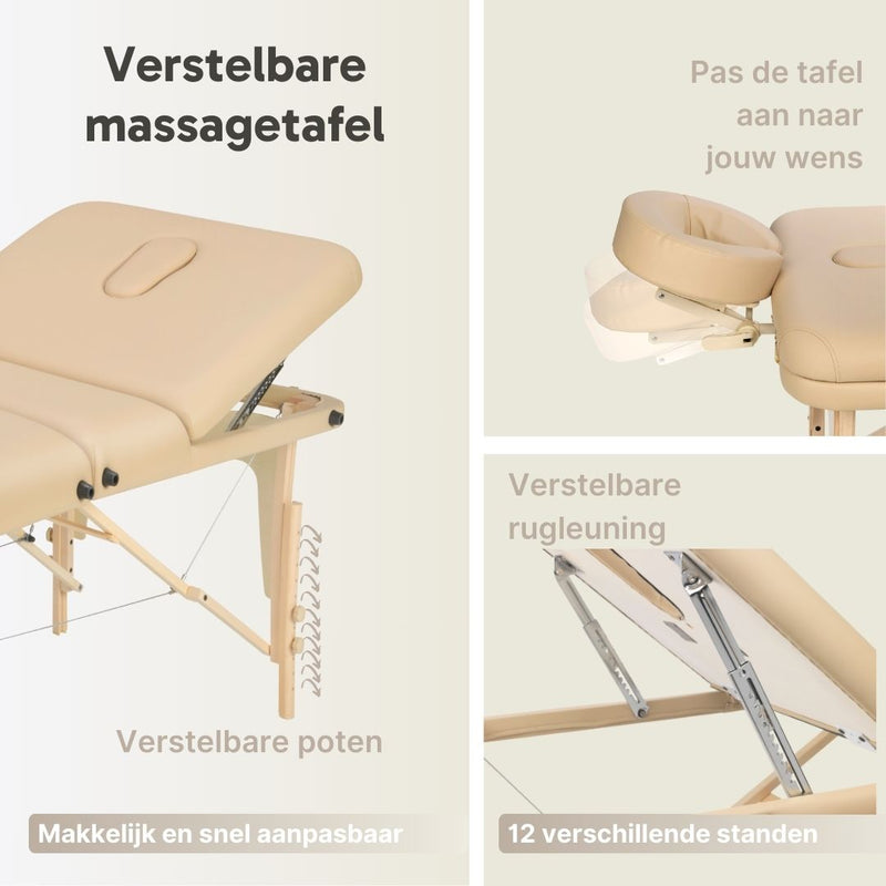 ZENGROWTH Folding Massage Table Nimman Beige 71cm