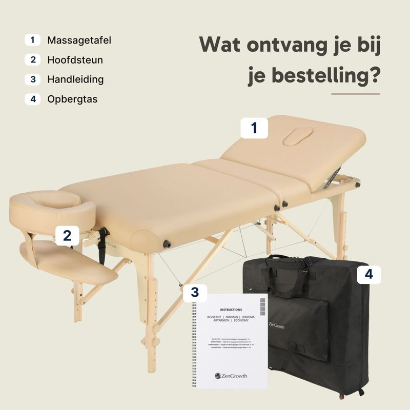 ZENGROWTH Folding Massage Table Nimman Beige 71cm