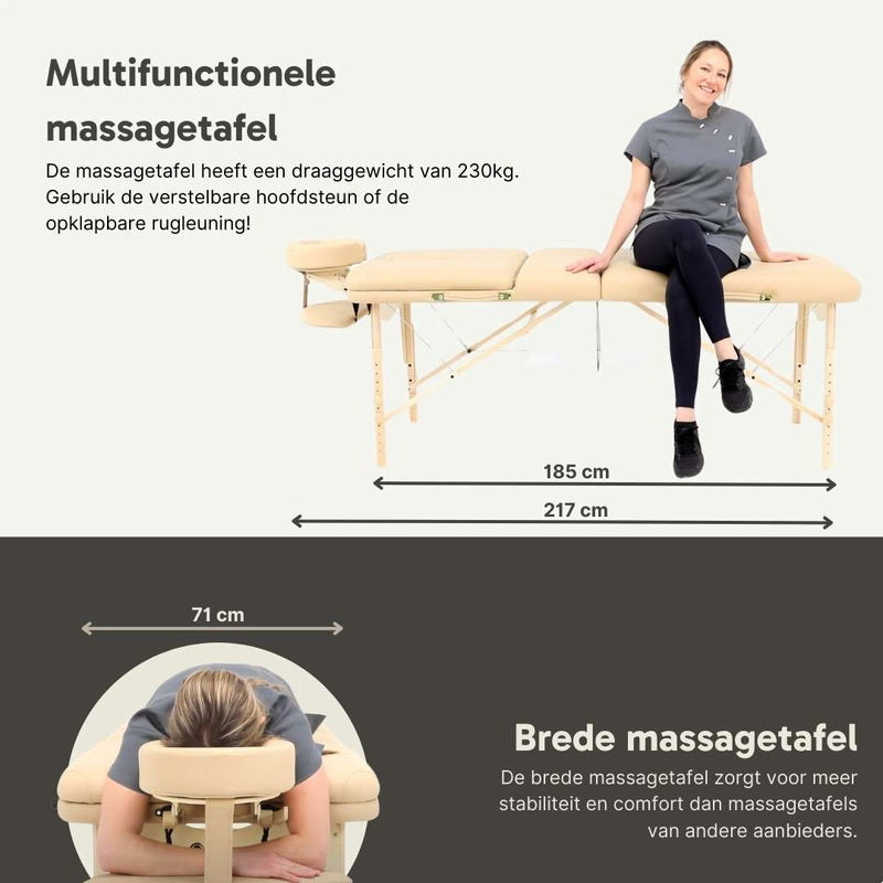 ZENGROWTH Inklapbare Massagetafel Nimman Mocca 71cm