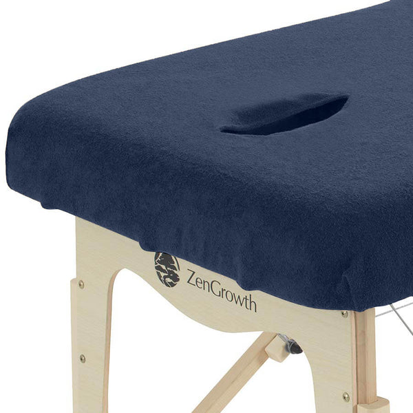 Badstof Hoeslaken Massagetafel Marineblauw met Uitsparing ZENGROWTH